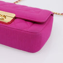 CHANEL Matelasse Chain Shoulder Bag Cotton jersey Pink Gold CC Auth 198735M-9