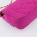 CHANEL Matelasse Chain Shoulder Bag Cotton jersey Pink Gold CC Auth 198735M-16