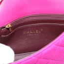 CHANEL Matelasse Chain Shoulder Bag Cotton jersey Pink Gold CC Auth 198735M-18