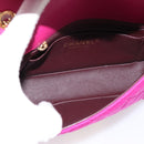 CHANEL Matelasse Chain Shoulder Bag Cotton jersey Pink Gold CC Auth 198735M-10