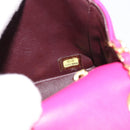 CHANEL Matelasse Chain Shoulder Bag Cotton jersey Pink Gold CC Auth 198735M-11