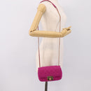 CHANEL Matelasse Chain Shoulder Bag Cotton jersey Pink Gold CC Auth 198735M-24