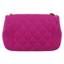 CHANEL Matelasse Chain Shoulder Bag Cotton jersey Pink Gold CC Auth 198735M-2