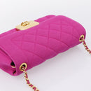 CHANEL Matelasse Chain Shoulder Bag Cotton jersey Pink Gold CC Auth 198735M-6