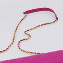 CHANEL Matelasse Chain Shoulder Bag Cotton jersey Pink Gold CC Auth 198735M-8