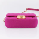 CHANEL Matelasse Chain Shoulder Bag Cotton jersey Pink Gold CC Auth 198735M-5