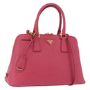 PRADA Galleria Hand Bag Saffiano 2way Pink Gold Auth 198736V-1