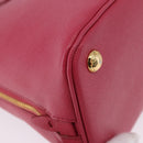 PRADA Galleria Hand Bag Saffiano 2way Pink Gold Auth 198736V-17