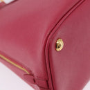 PRADA Galleria Hand Bag Saffiano 2way Pink Gold Auth 198736V-19