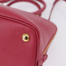 PRADA Galleria Hand Bag Saffiano 2way Pink Gold Auth 198736V-20