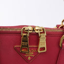 PRADA Galleria Hand Bag Saffiano 2way Pink Gold Auth 198736V-22