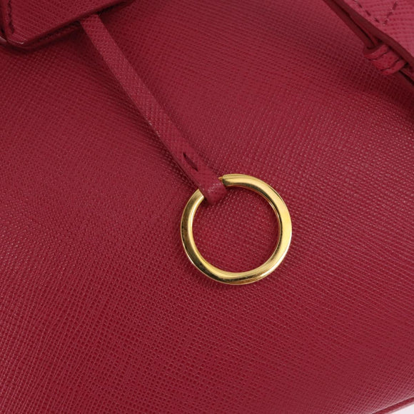 PRADA Galleria Hand Bag Saffiano 2way Pink Gold Auth 198736V