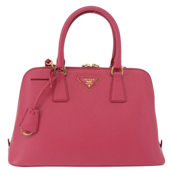 PRADA Galleria Hand Bag Saffiano 2way Pink Gold Auth 198736V