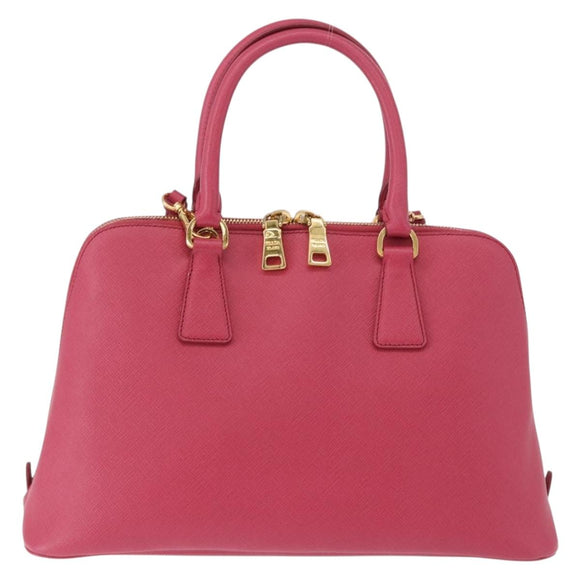 PRADA Galleria Hand Bag Saffiano 2way Pink Gold Auth 198736V