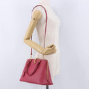 PRADA Galleria Hand Bag Saffiano 2way Pink Gold Auth 198736V-34