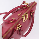PRADA Galleria Hand Bag Saffiano 2way Pink Gold Auth 198736V-14