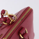 PRADA Galleria Hand Bag Saffiano 2way Pink Gold Auth 198736V-6