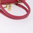 PRADA Galleria Hand Bag Saffiano 2way Pink Gold Auth 198736V-7