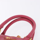 PRADA Galleria Hand Bag Saffiano 2way Pink Gold Auth 198736V-15