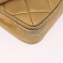 CHANEL Matelasse Waist Bag Lamb Skin Gold CC Auth 198737-14