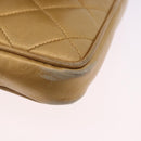 CHANEL Matelasse Waist Bag Lamb Skin Gold CC Auth 198737-16