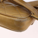 CHANEL Matelasse Waist Bag Lamb Skin Gold CC Auth 198737-9