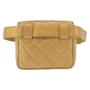CHANEL Matelasse Waist Bag Lamb Skin Gold CC Auth 198737-2