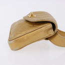 CHANEL Matelasse Waist Bag Lamb Skin Gold CC Auth 198737-3