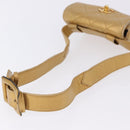 CHANEL Matelasse Waist Bag Lamb Skin Gold CC Auth 198737-7