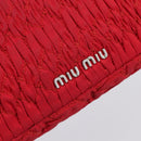 Miu Miu Matelasse Chain Shoulder Bag Nylon Red Silver Auth 198738A-17