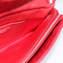 Miu Miu Matelasse Chain Shoulder Bag Nylon Red Silver Auth 198738A-21