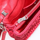 Miu Miu Matelasse Chain Shoulder Bag Nylon Red Silver Auth 198738A-24