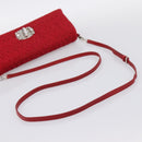 Miu Miu Matelasse Chain Shoulder Bag Nylon Red Silver Auth 198738A-7