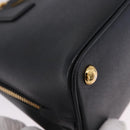 PRADA Hand Bag Saffiano leather 2way Black Gold Auth 198741V-16