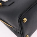 PRADA Hand Bag Saffiano leather 2way Black Gold Auth 198741V-18