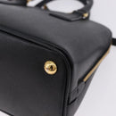 PRADA Hand Bag Saffiano leather 2way Black Gold Auth 198741V-19