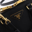 PRADA Hand Bag Saffiano leather 2way Black Gold Auth 198741V-20