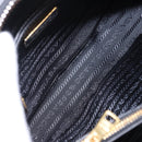 PRADA Hand Bag Saffiano leather 2way Black Gold Auth 198741V-22