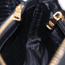 PRADA Hand Bag Saffiano leather 2way Black Gold Auth 198741V-24