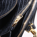 PRADA Hand Bag Saffiano leather 2way Black Gold Auth 198741V-29