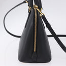 PRADA Hand Bag Saffiano leather 2way Black Gold Auth 198741V-4