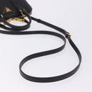 PRADA Hand Bag Saffiano leather 2way Black Gold Auth 198741V-8