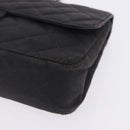 CHANEL Matelasse25 Chain Shoulder Bag Canvas Black Silver CC Auth 198742-15