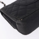 CHANEL Matelasse25 Chain Shoulder Bag Canvas Black Silver CC Auth 198742-16