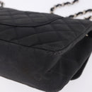CHANEL Matelasse25 Chain Shoulder Bag Canvas Black Silver CC Auth 198742-17