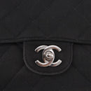 CHANEL Matelasse25 Chain Shoulder Bag Canvas Black Silver CC Auth 198742-18