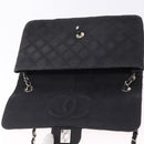 CHANEL Matelasse25 Chain Shoulder Bag Canvas Black Silver CC Auth 198742-19