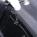 CHANEL Matelasse25 Chain Shoulder Bag Canvas Black Silver CC Auth 198742-22