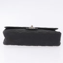 CHANEL Matelasse25 Chain Shoulder Bag Canvas Black Silver CC Auth 198742-5