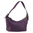 BURBERRY Shoulder Bag Leather Purple Silver Auth 198744A-1